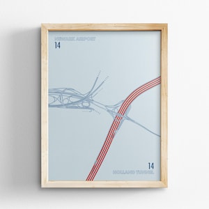 Exit 14 New Jersey Turnpike Karte, Retro Stil Wand Kunst, Leinwand Dekoration, gerahmt Reisegeschenk, Minimal Poster Druck, Landstraße Schild, Road Trip