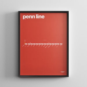 MARC Penn Line / Washington DC Baltimore / Minimal Karte Poster Druck / Subway Style Wand Kunst / Leinwand Wohnkultur / Schwarzer Rahmen Reise Geschenk