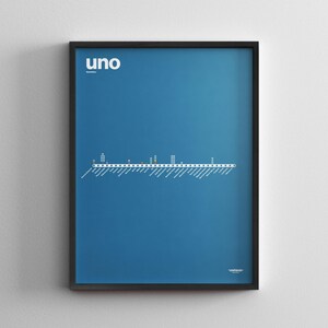 Madrid Metro Linie 1 / Spanien / Minimalistisches Poster Druck / U-Bahn Stil Wand Kunst / Leinwand Wohnkultur / Schwarzer Rahmen Reisegeschenk / Zugschild