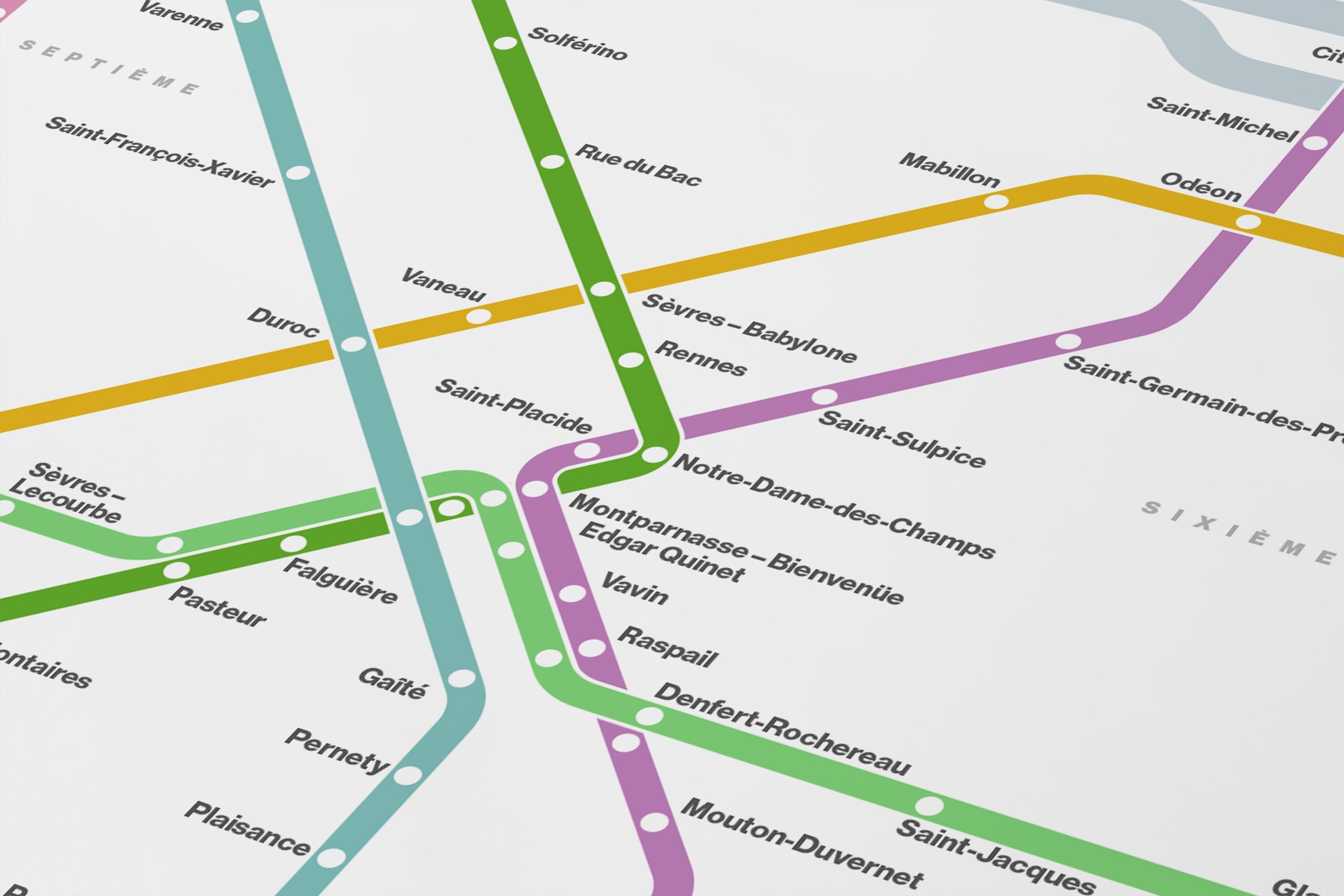 Frame Metro Map Paris Metro Vertical Light Mode Map / Minimal Poster Print / Subway ...