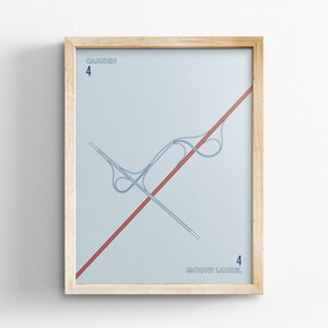 Exit 4 New Jersey Turnpike Karte, Retro Stil Wand Kunst, Leinwand Dekoration, gerahmt Reisegeschenk, Minimal Poster Druck, Landstraße Schild, Road Trip