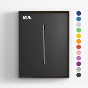 Pistas del MDE, Aeropuerto de Medellín Córdova, Impresión minimalista de póster, Decoración en lienzo para el hogar, Regalo de viaje enmarcado, Arte mural de aviación, Letrero de mapa de tránsito