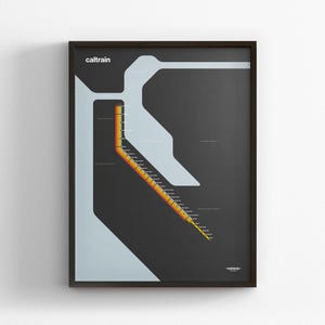 Calrain, Dark Mode Karte, Minimal Poster, Leinwand Wohnkultur, gerahmt Reisegeschenk, U Bahn Wandkunst, U Bahn Schild