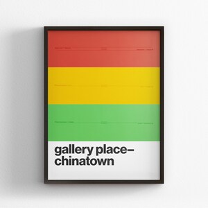 Gallery Place–Chinatown Station / Washington DC Metro / Minimal Poster Print / Subway Style Wall Art / Canvas Home Decor / Travel Gift