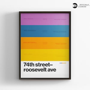 74th Street–Broadway Station / New York City Subway / NYC Minimal Poster Print / Canvas Wall Art / Travel Home Decor / Rail Sign Gift