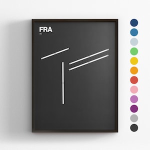 FRA Runways, Frankfurt Airport Flughafen, Minimal Poster Druck, Leinwand Wohnkultur, gerahmt Reisegeschenk, Luftfahrt Wandkunst, Transport Karte Zeichen