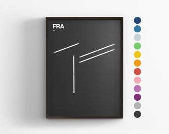 Impresión del Aeropuerto de Frankfurt: Arte de aviación minimalista, regalo de viaje