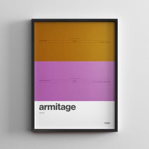 Chicago Armitage Station / CTA / Minimal Poster / U-Bahn Stil Wand Kunst Zeichen / Leinwand Dekor / Schwarzer Rahmen Reise Geschenk