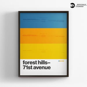 Forest Hills– 71st Allee / New York City Subway / NYC Minimal Poster Druck / Wand Kunst Zeichen / Leinwand Dekor / gerahmtes Reisegeschenk