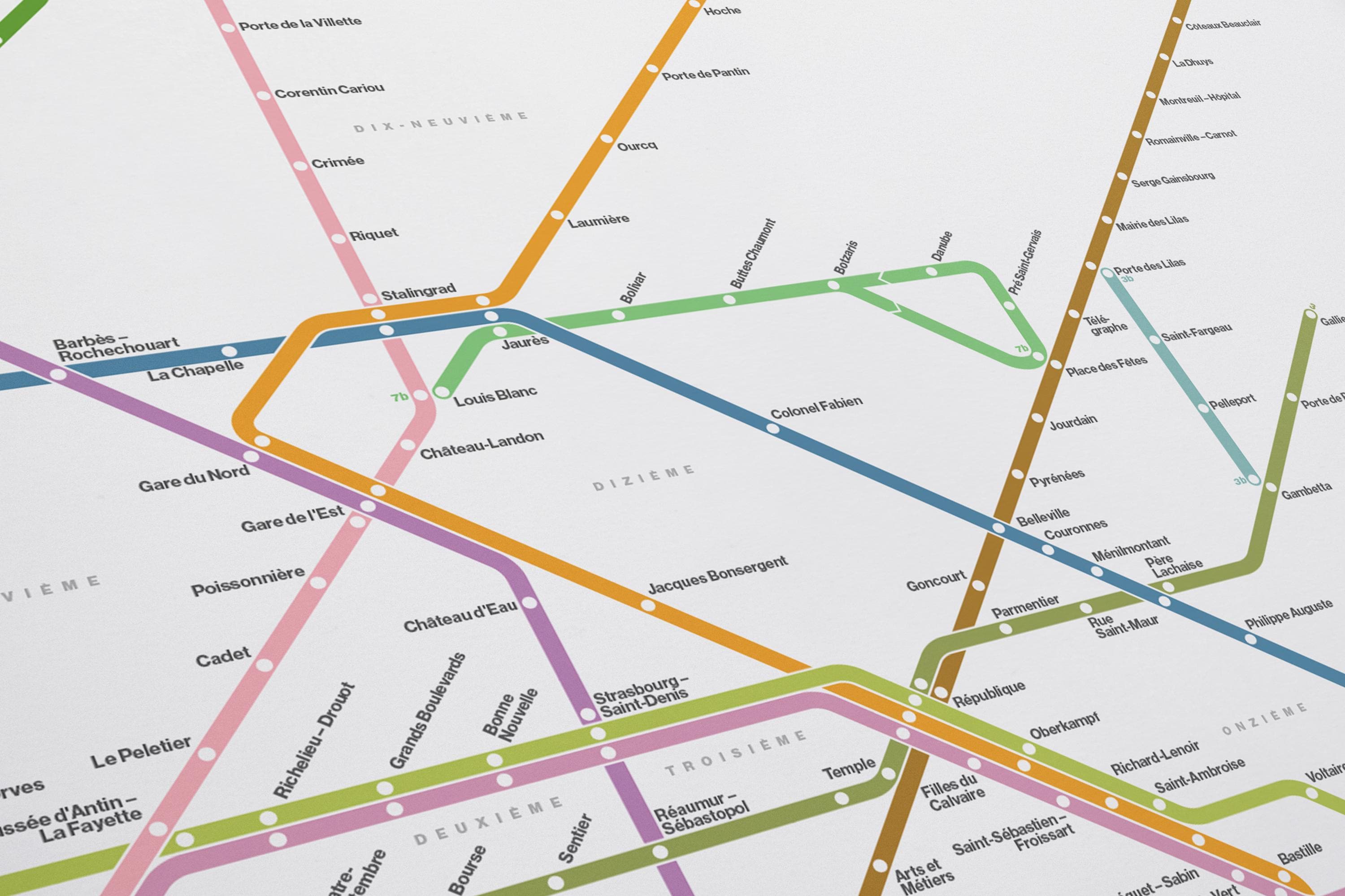 Frame Metro Map Paris Metro Vertical Light Mode Map / Minimal Poster Print / Subway ...