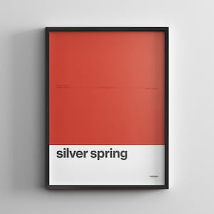 Silver Spring Station / Washington DC Metro / Minimal Poster / U-Bahn Stil Wand Kunst / Leinwand Dekor / Reise Geschenk