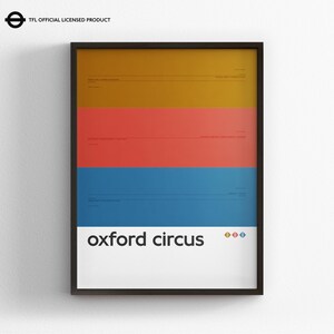 Oxford Circus Station / Londoner U-Bahn / Tube Karte Minimal Poster Druck / U-Bahn Stil Wand Kunst / Leinwand Dekoration / Geschenk für Frauen