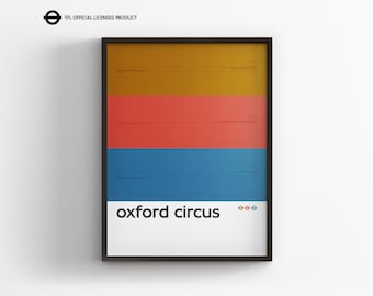 Oxford Circus Station / London Underground / Tube Map Minimal Poster Print / Subway Style Wall Art / Canvas Home Decor / Framed Travel Gift