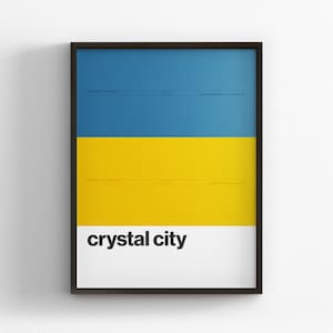 Crystal City Station / Washington DC Metro / Minimal Poster Print / Subway Style Wall Art / Canvas Home Decor / Black Frame Travel Gift