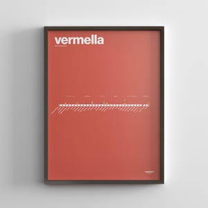 Barcelona Metro Rote Linie 1 / Spanien / Minimal Poster Druck / U-Bahn Stil Wand Kunst / Leinwand Dekor / Schwarzer Rahmen Reise Geschenk