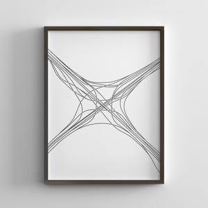 Spaghetti Junction Road Map Line Art / I-85 I-285 Atlanta Georgia / Minimal Poster / Minimalistisches Poster / Leinwand ästhetik / gerahmtes Reisegeschenk