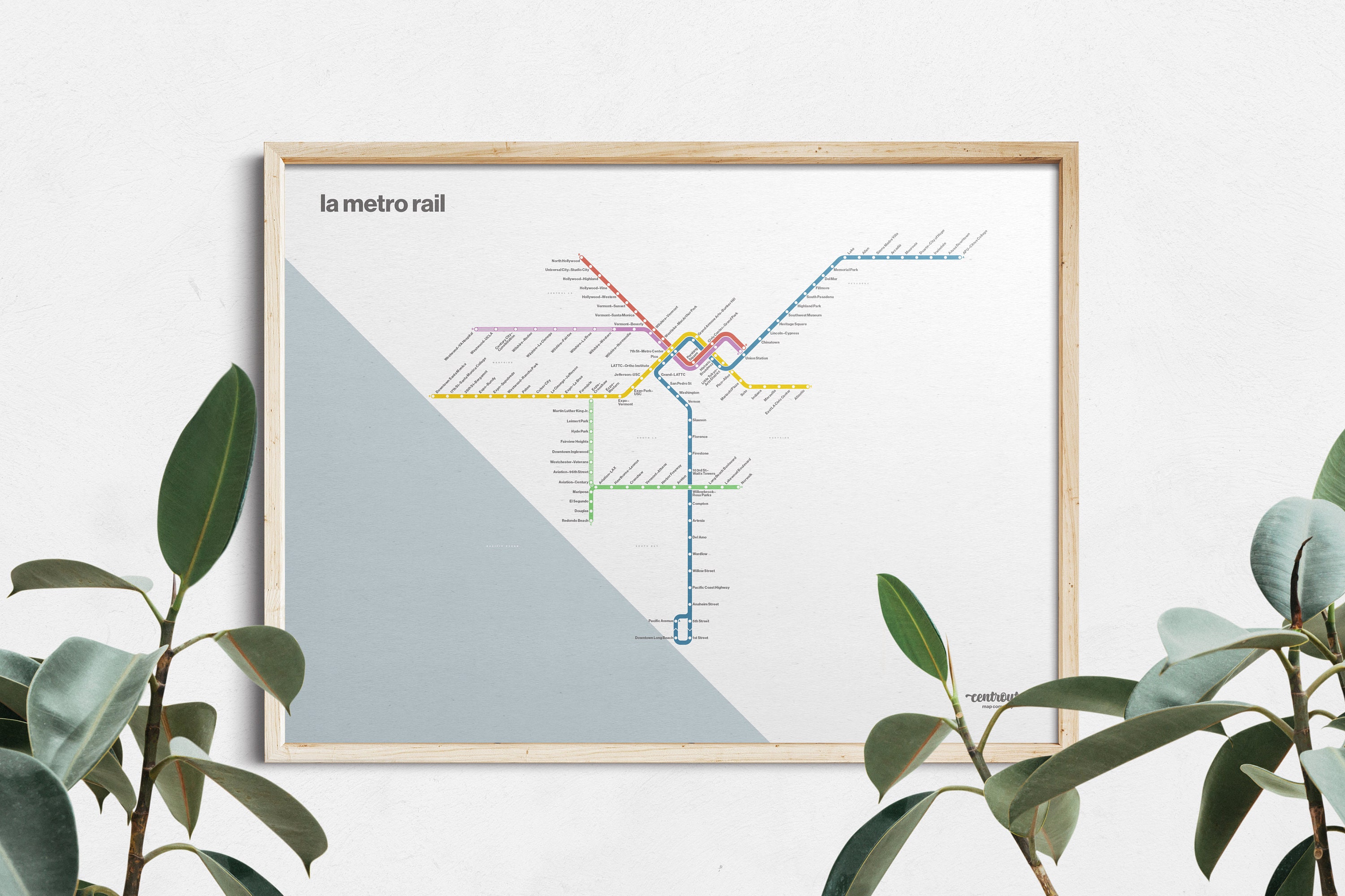 LA Metro Map / Los Angeles California / Minimal Poster Print / | Etsy