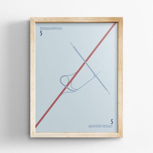 Exit 5 New Jersey Turnpike Karte, Retro Stil Wand Kunst, Leinwand Dekoration, gerahmt Reisegeschenk, Minimal Poster Druck, Landstraße Schild, Road Trip