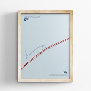 Exit 19W New Jersey Turnpike Karte, Retro Stil Wandkunst, Leinwand Wohnkultur, gerahmt Reisegeschenk, Minimal Poster Druck, Landstraße Schild, Road Trip