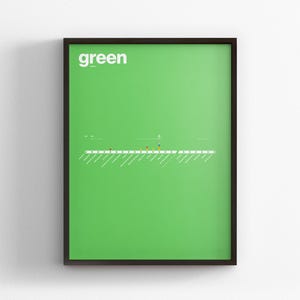 Green Line DC Metro / Washington DC / Minimal Map Poster Print / Subway Style Wall Art / Canvas Home Decor / Framed Travel Gift / Rail Sign