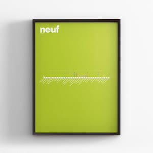 Paris Metro Linie 9 / Frankreich / Minimal Poster Druck / U-Bahn Stil Wand Kunst / Leinwand Wohnkultur / Schwarzer Rahmen Reise Geschenk / Bahnlinien Schild