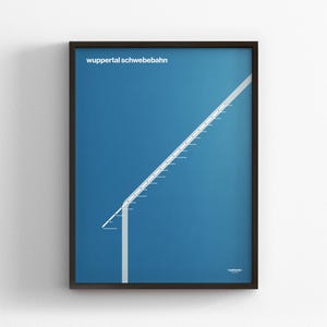 Wuppertal Schwebebahn Karte / Deutschland / Minimal Poster Druck / U-Bahn Stil Wand Kunst / Leinwand Wohnkultur / Rahmen Reisegeschenk / Regen Zeichen