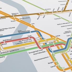 1997 New York City Subway Map / NYC Minimal Poster Print / 90s Subway ...