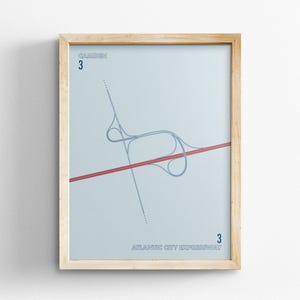 Exit 3 New Jersey Turnpike Karte, Retro Stil Wand Kunst, Leinwand Dekoration, gerahmt Reisegeschenk, Minimal Poster Druck, Landstraße Schild, Road Trip