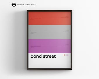 Bond Street Station London Underground Map Print – Minimalist Subway Wall Art