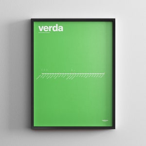 Barcelona Grüne U-Bahn Linie 3 / Spanien / Minimal Poster Druck / U-Bahn Stil Wand Kunst / Wohndekor / Schwarzer Rahmen Reise Geschenk