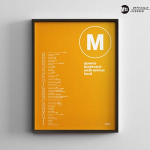 NYC M Train Map Einfarbig / Minimal Poster Druck / New York City U-Bahn Stil Wand Kunst / Leinwand Dekor Home Dekor / Geschenk Wand