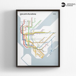 1997 New York City U-Bahn Karte / NYC Minimal Poster Druck / 90er Jahre U-Bahn Stil Wand Kunst / Leinwand Wohnkultur / 1990er Jahre Eisenbahn als Reisegeschenk