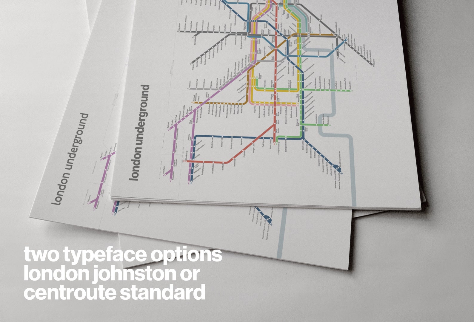 London Underground Map / Font Options / Tube Map / Minimal Etsy