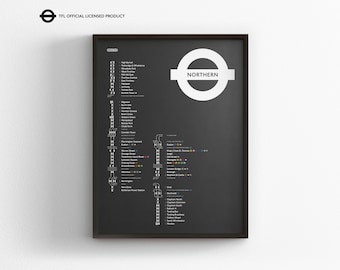 ロンドン地下鉄オリジナル路線図 ノーザン線ダイヤグラム アート