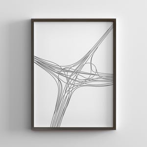 Springfield Rührschüssel Ausgang Straßenkarte Linie Kunst / I-95 DC Virginia / Minimal Poster / Leinwanddruck Ästhetik / Gerahmtes Reisegeschenk