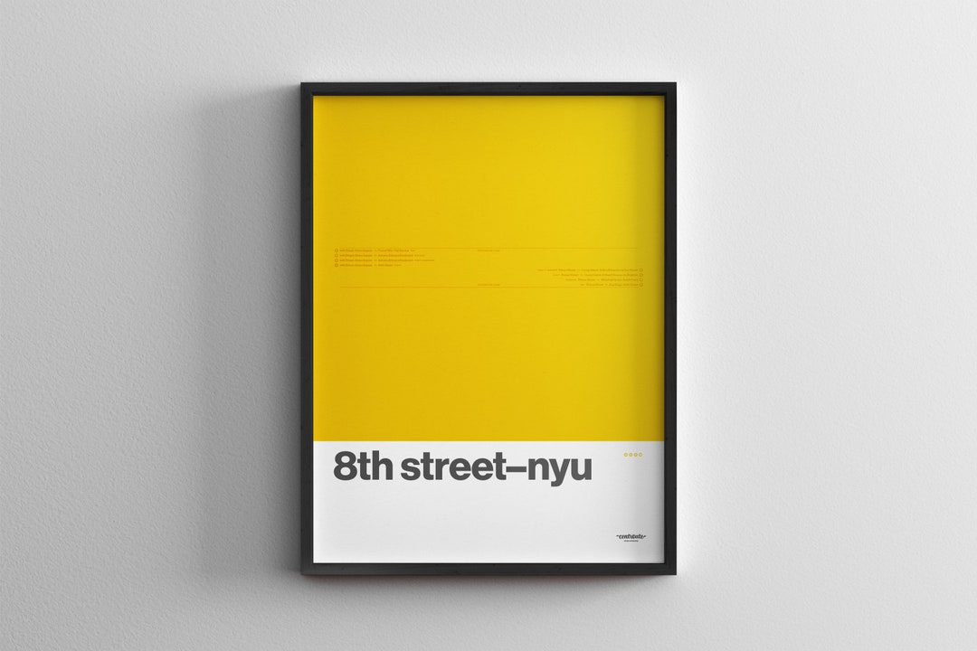 8th Streetnyu Station / New York City Subway / NYC Minimal Etsy
