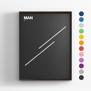 Pistas de MAN, Aeropuerto de Manchester, Impresión minimalista de póster, Decoración en lienzo para el hogar, Regalo de viaje enmarcado, Arte mural de aviación, Señal de mapa de tránsito