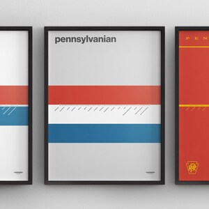 Pennsylvanien Fernrak Map / Minimal Poster / Pittsburgh Philadelphia NYC / Subway Style Wand Kunst / Leinwand Dekor / Geschenk