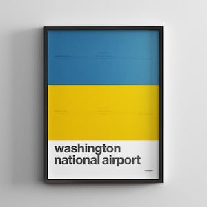 Washington National Airport Station / Washington DC Metro / Minimal Poster Print / Subway Style Wall Art / Canvas Home Decor / Reiscadeau