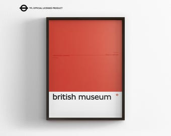 British Museum Station Print, London Underground Wall Art, Minimal Tube Poster, Framed Transit Decor, Ghost Tube Disused Station