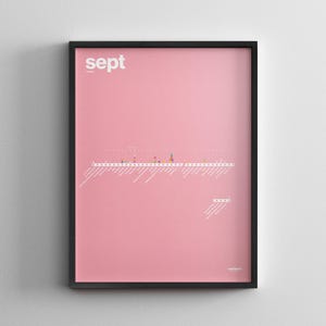 Mapa da linha 7 do metrô de Paris / França / Impressão de pôster minimalista / Arte de parede estilo metrô / Decoração de casa em tela / Presente de viagem com moldura preta / Placa ferroviária