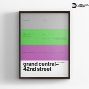 Grand Central–42nd Street Station / New York City Subway / NYC Minimal Poster Print / Wall Art / Canvas Home Decor / Framed Travel Gift