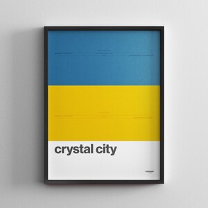 Crystal City Station / Washington DC Metro / Minimal Poster Druck / U-Bahn Stil Wand Kunst / Leinwand Wohnkultur / Schwarzer Rahmen Reise Geschenk
