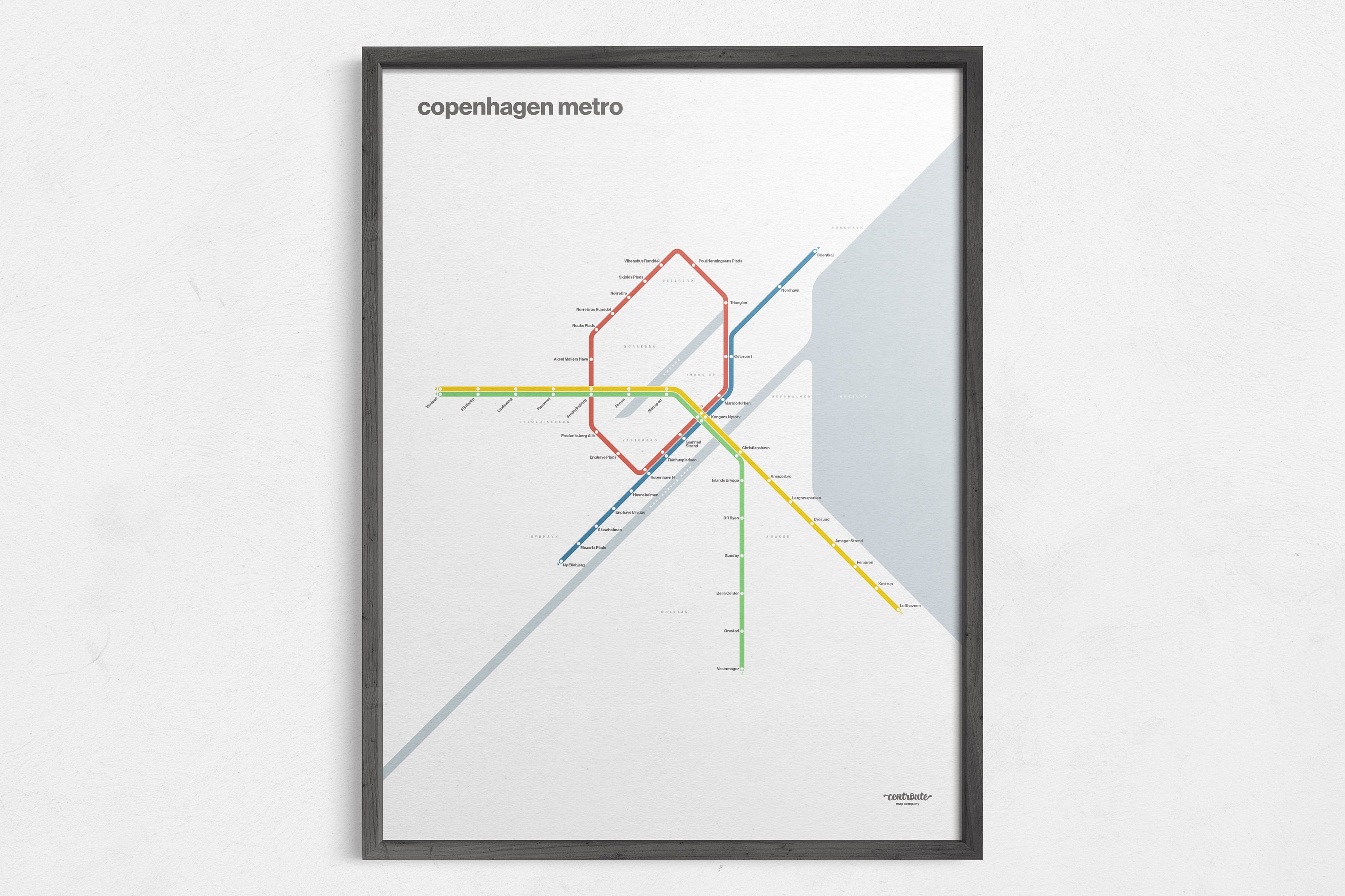 Copenhagen Metro Map / / Minimal Poster Print / Subway - Etsy Israel