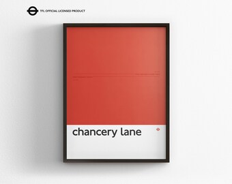 Chancery Lane Station / London Underground / Tube Map Minimal Poster Print / Subway Style Wall Art / Canvas Home Decor / Framed Travel Gift