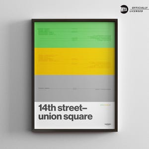14th Street–Union Square Station / New York City U-Bahn / NYC Minimal Poster Druck / Leinwand Wand Kunst / Reise Geschenk Dekoration / Zug Schild
