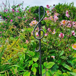 Hand forged treble clef steel plant stake- NEW REDUCED PRICE!!!