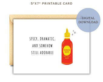 Funny Anniversary Card for a Wife/ Husband/ Boyfriend/ Girlfriend Printable, Food Birthday Card for Him or Her Digital Download