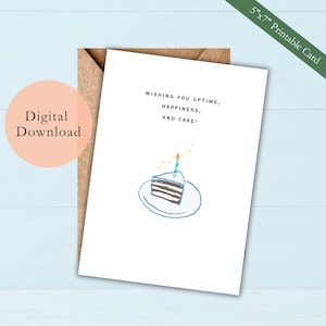 Nerd Birthday Card for Tech Coworker Printable, IT Tech Support Card Instant Download, Tech Network Guy Birthday Card, Humor Office Tech PDF