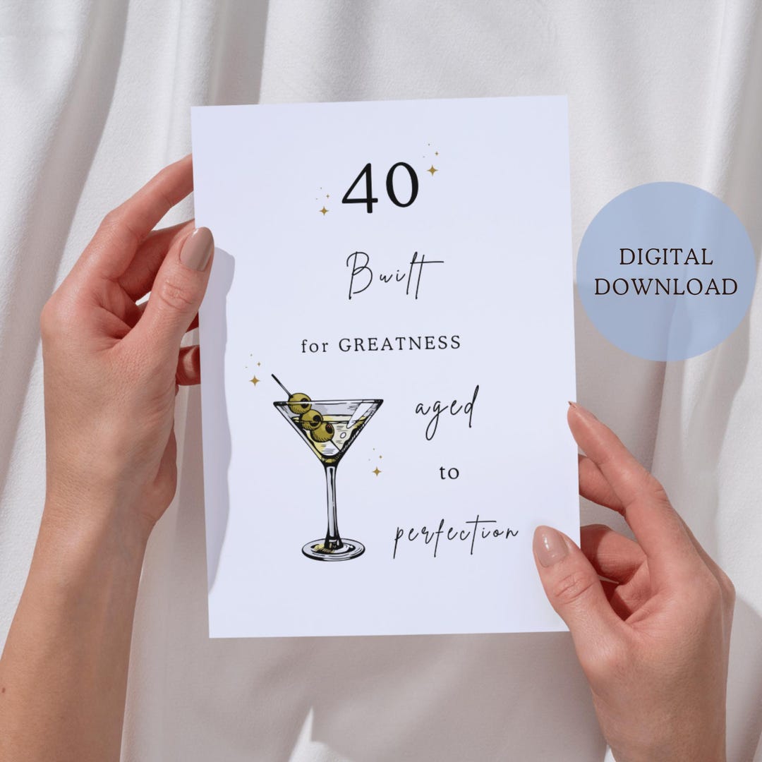 40th Birthday Card Printable, Funny 40th Birthday Card Instant Download ...